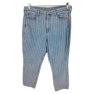 AMERICAN EAGLE Mom Jean White Stripe Jeans Sz 14